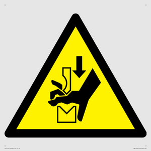 W030 Warning: Hand crushing between press brake tool
